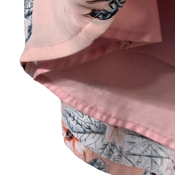 a.n.a A New Approach Pink Flowy Peasant Boho-Style Floral Blouse Lined Size L - Picture 9 of 11